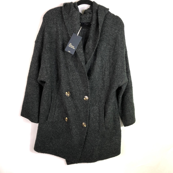 Zara Double Breasted Over Size Hooded Cardigan - Picture 4 of 8